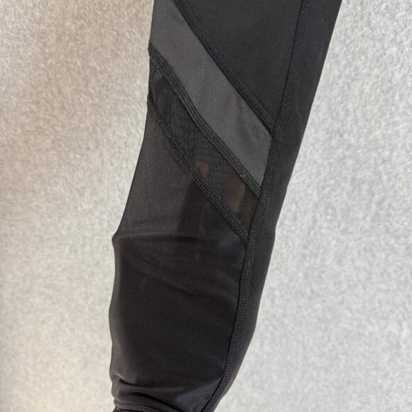 ALO Yoga Womens‎ Black Gray Leggings Sheer Mesh Panel Workout Gym Size Small - Picture 4 of 14